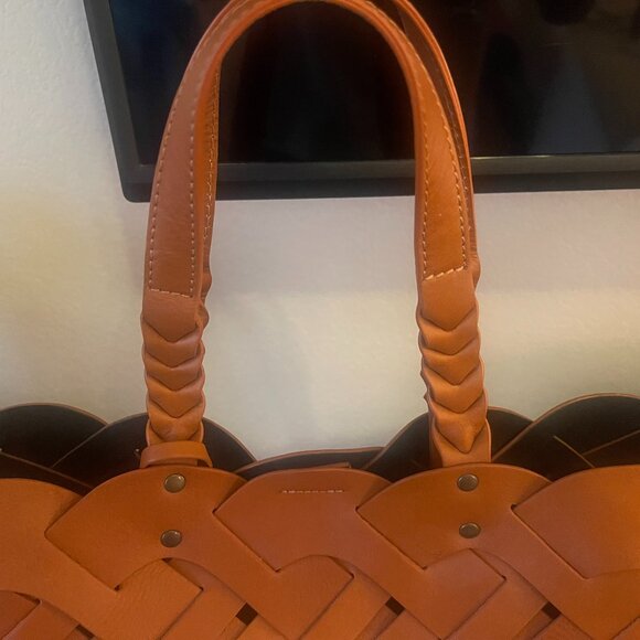 Sundance Woven Leather Tote Purse - Picture 4 of 8